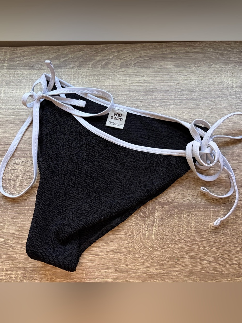 YouSwim Vera Tie Sides Bikini Bottom with White Trim